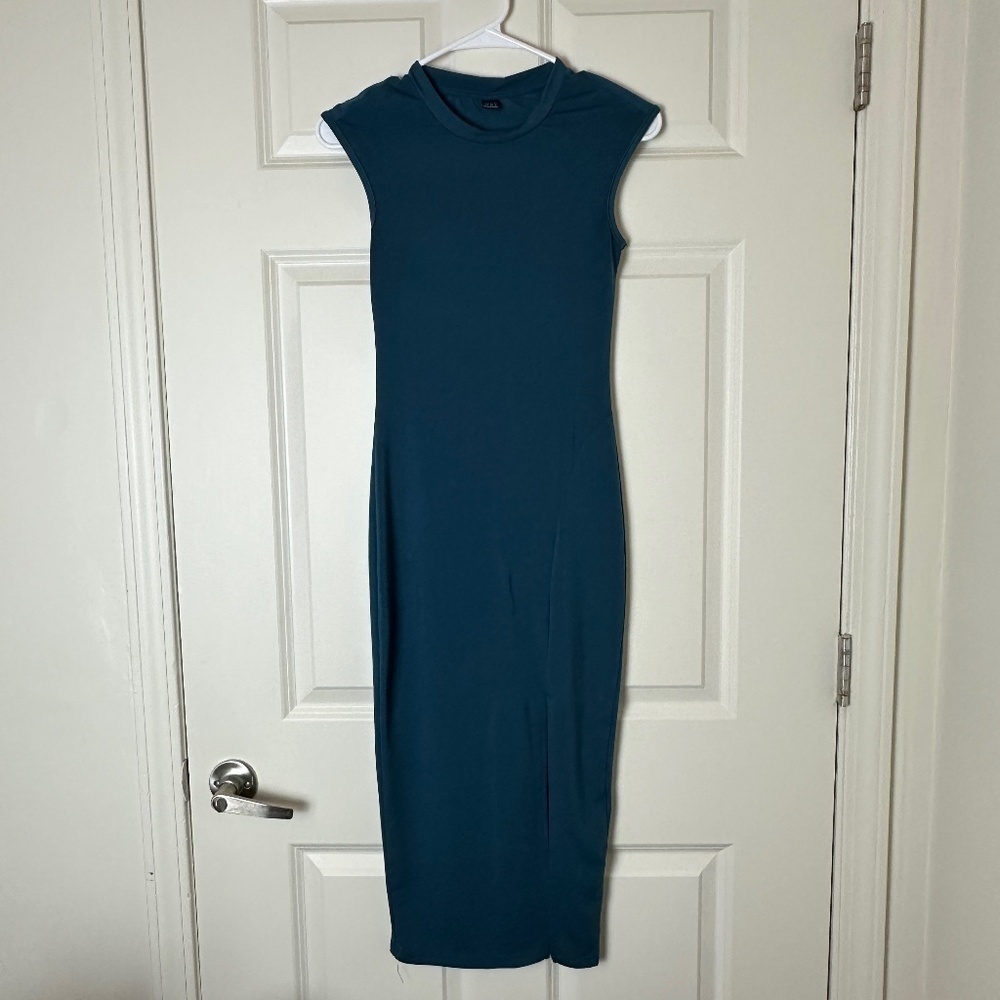 SHEIN Teal Bodycon‎ Midi Dress Women Size XS